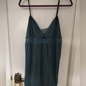 Gilligan & O'Malley  Sleepwear XL Green Poly Rayon Blend Teddy Chemis Nightie